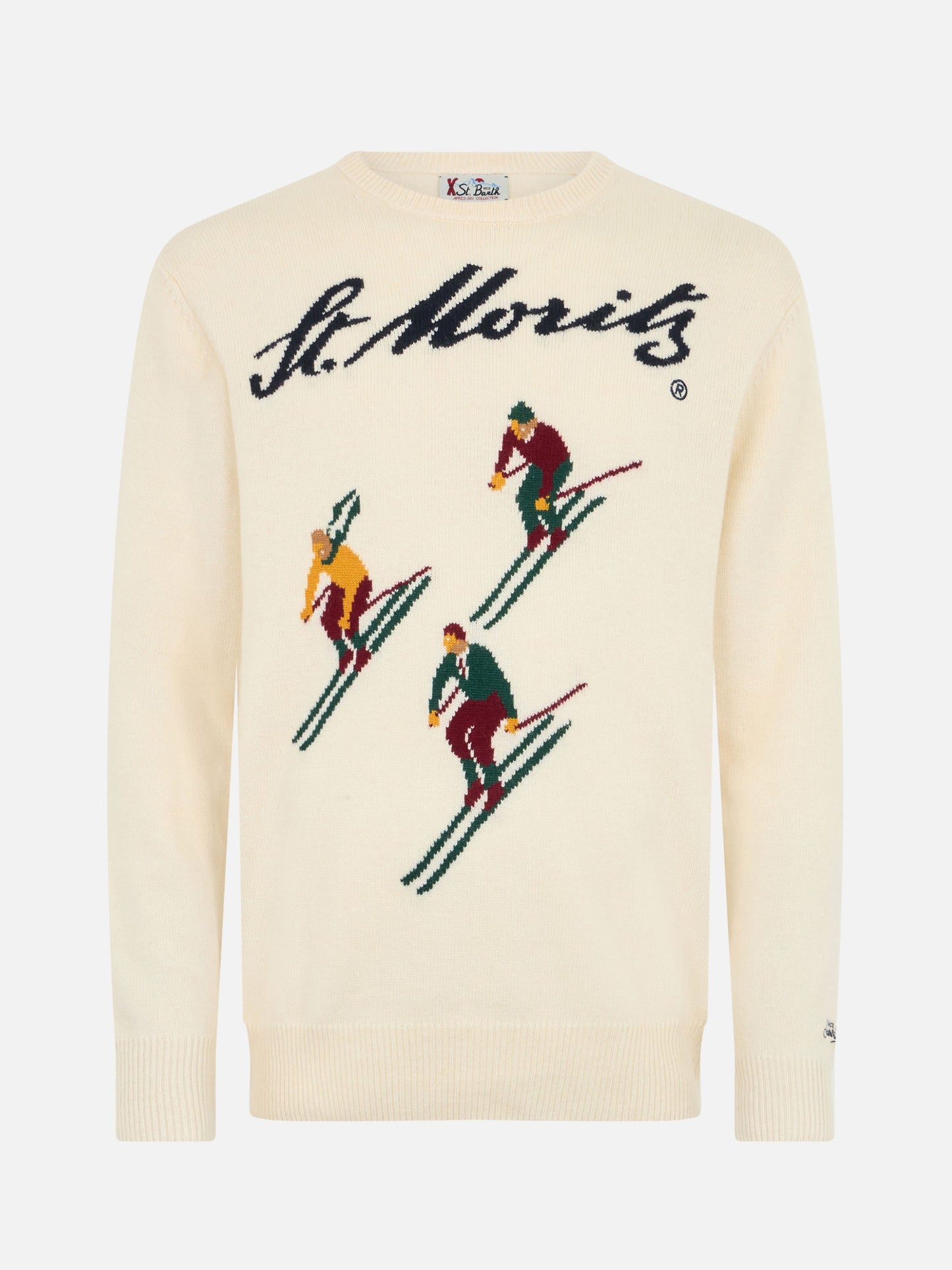 Man white sweater Heron with St. Moritz jacquard | ST. MORITZ TOP OF THE WORLD SPECIAL EDITION