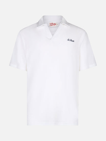 Man white terry polo shirt Jeremy