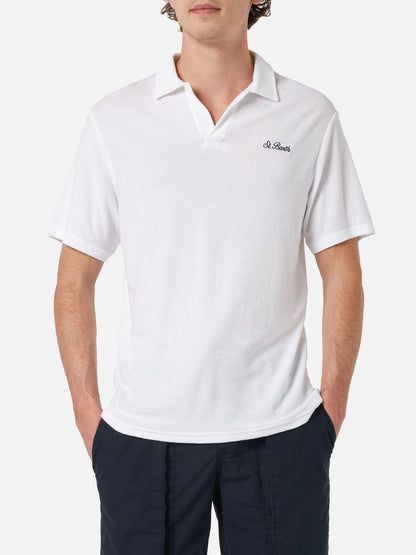 Man white terry polo shirt Jeremy