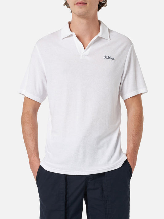 Man white terry polo shirt Jeremy