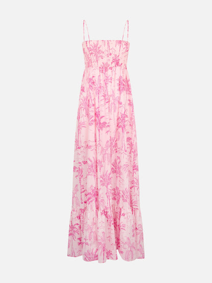 Woman cotton dress Jemma with smocked embroidery