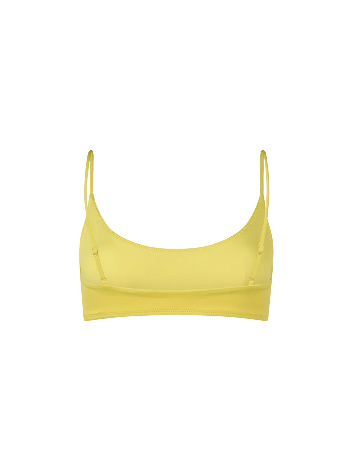 Woman pale yellow bralette beach top Judy