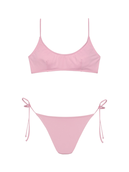 Marielle pink classic swim briefs - Judy pink bralette beach top Judy