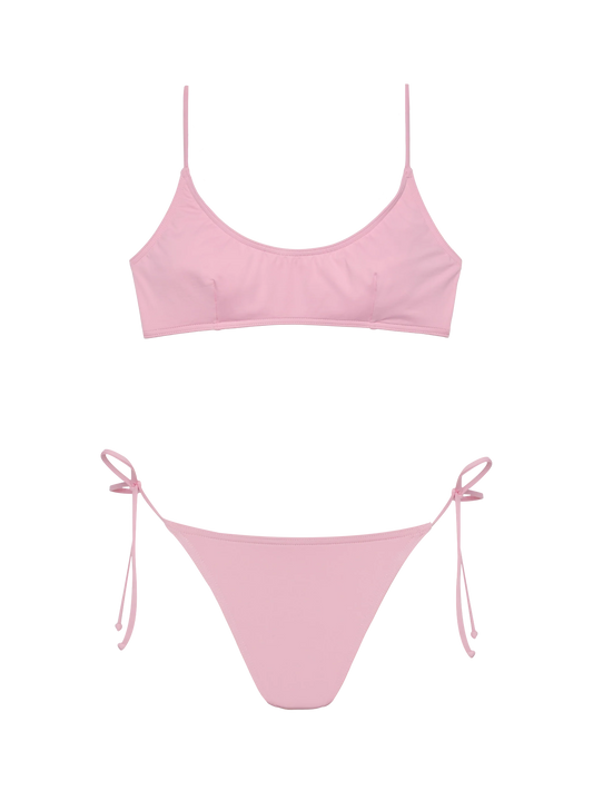 Marielle pink classic swim briefs - Judy pink bralette beach top Judy