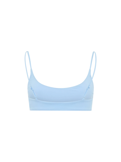 Woman light blue bralette beach top Judy