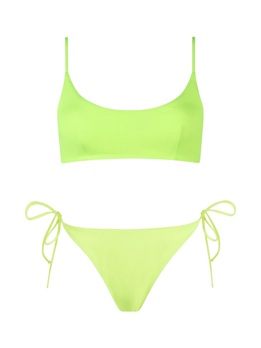 Woman fluo yellow bralette bikini Judy Virgo