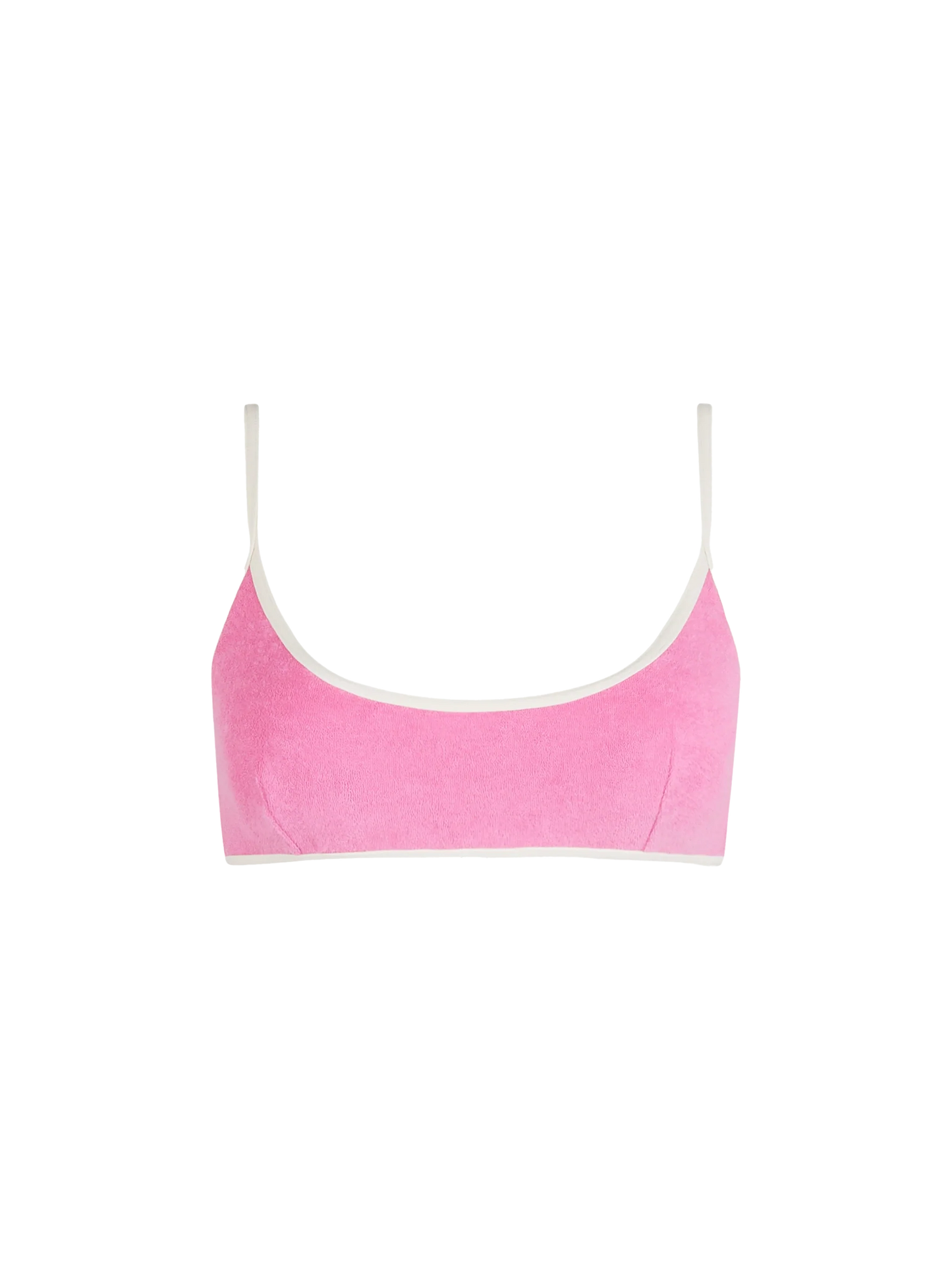 Woman terry bralette beach top Judy with piping