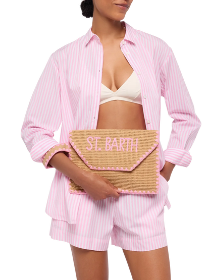 Jute Envelope pouch with trim - MC2 Saint Barth