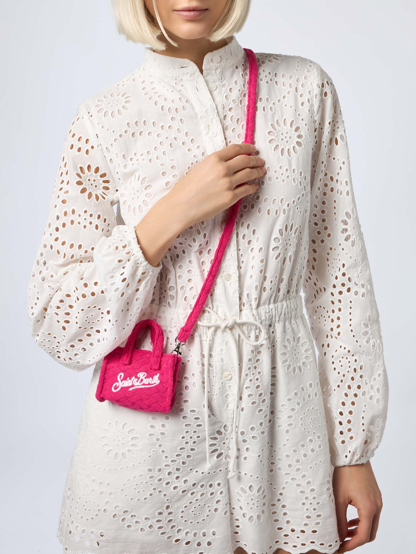 Fuchsia terry embossed Key Holder - MC2 Saint Barth