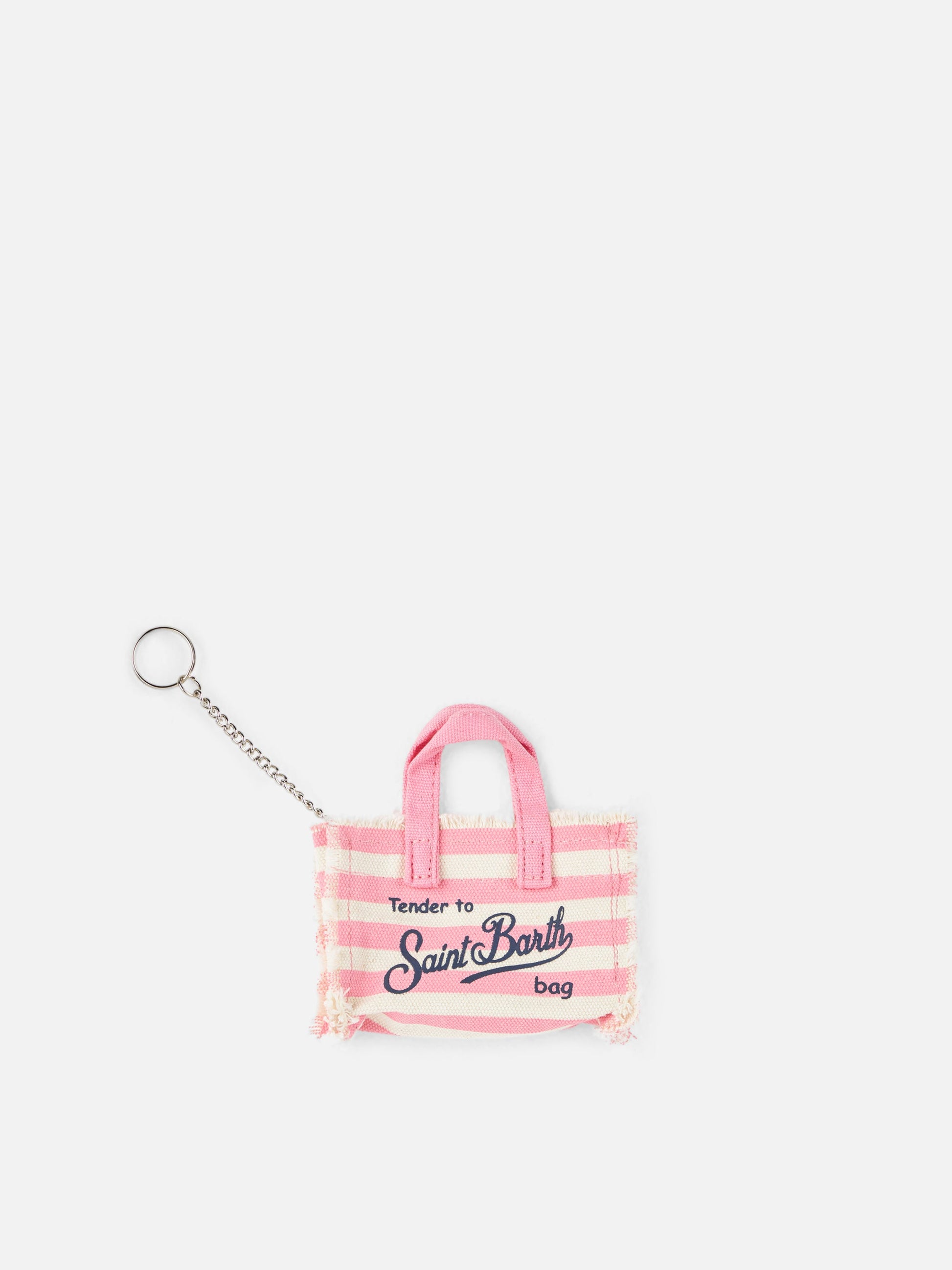 Pink striped cotton canvas Key Holder - MC2 Saint Barth