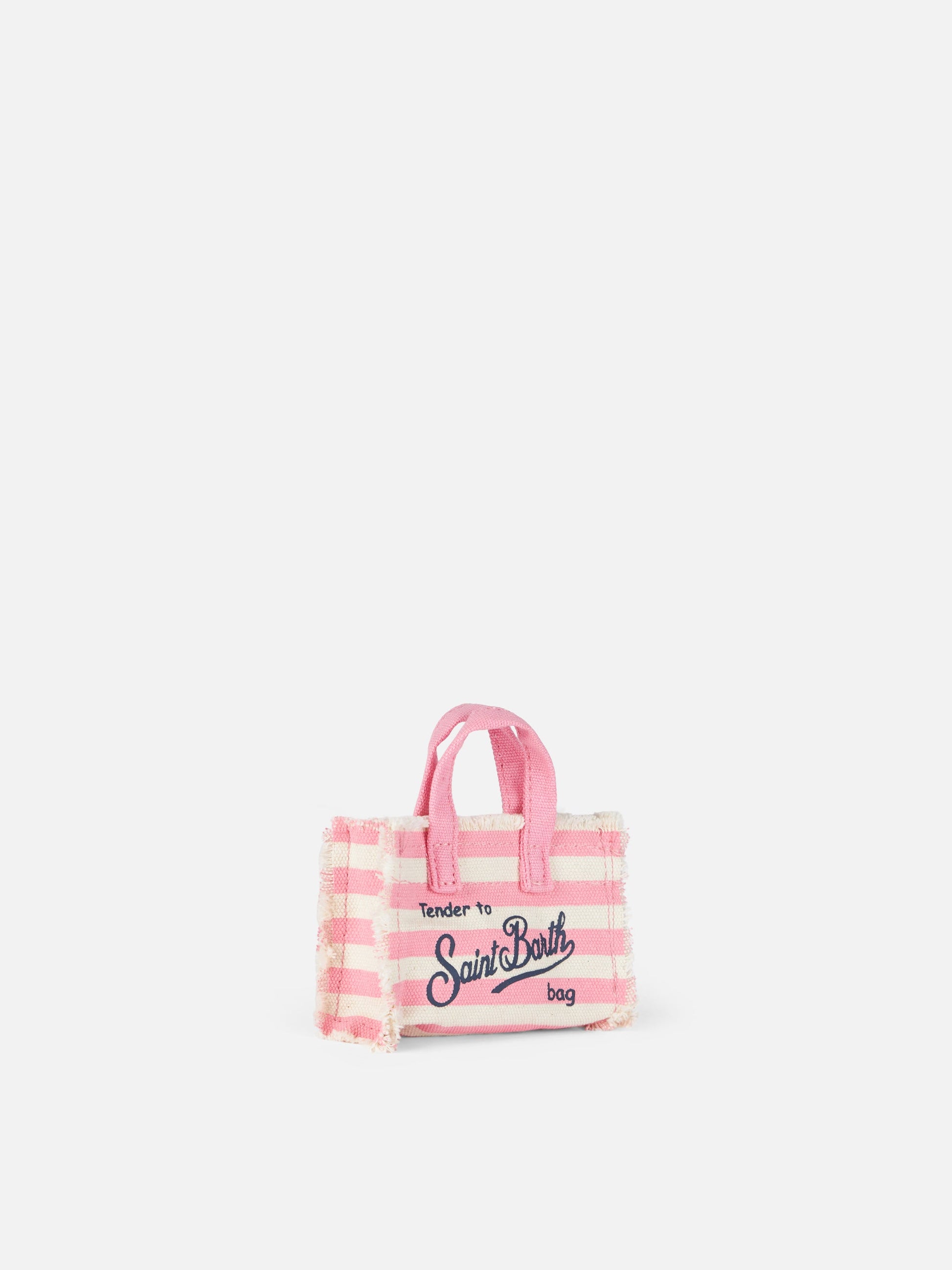 Pink striped cotton canvas Key Holder - MC2 Saint Barth