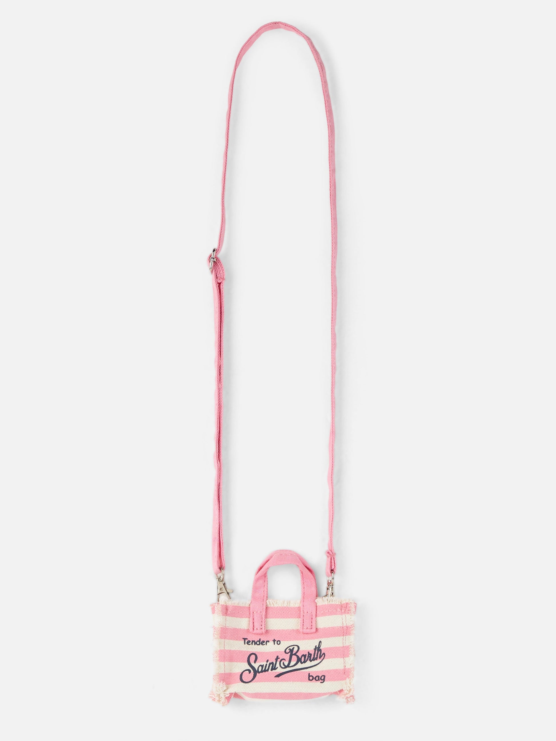 Pink striped cotton canvas Key Holder - MC2 Saint Barth