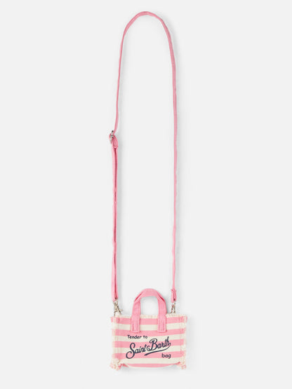 Pink striped cotton canvas Key Holder - MC2 Saint Barth
