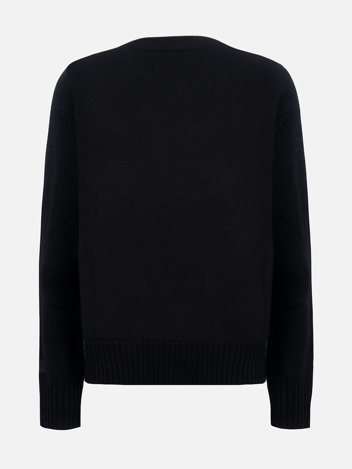 Woman black fair isle sweater Kyla with St. Moritz jacquard