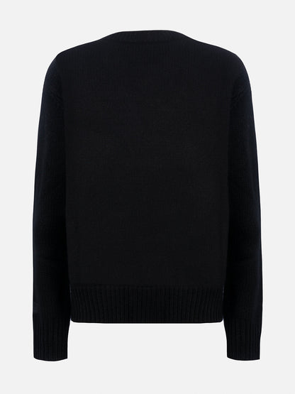 Woman black fair isle sweater Kyla with St. Moritz jacquard