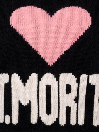 Woman black fair isle sweater Kyla with St. Moritz jacquard