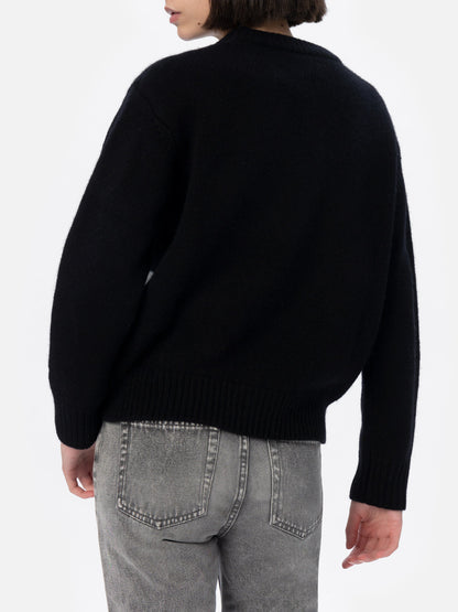Woman black fair isle sweater Kyla with St. Moritz jacquard