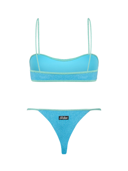 Woman lurex scooped bikini swimsuit Laryn Jodene