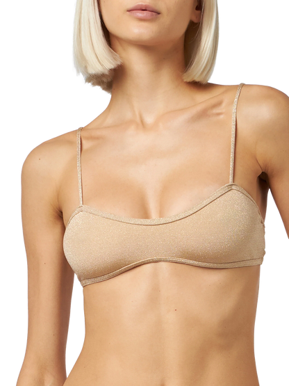 Woman lurex scooped bikini swimsuit Laryn Noelle