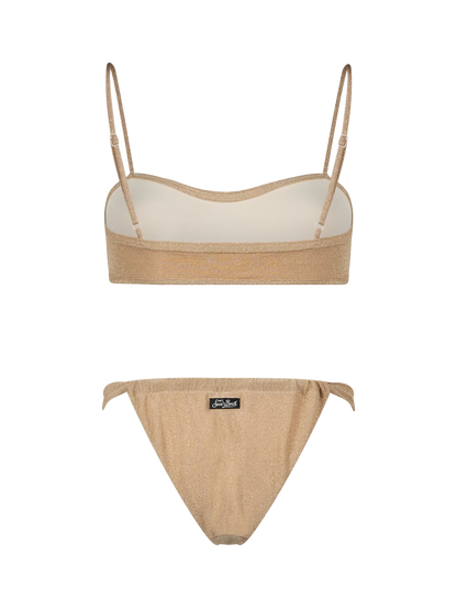 Woman lurex scooped bikini swimsuit Laryn Noelle