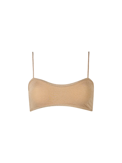Woman lurex scooped bralette top swimsuit Laryn