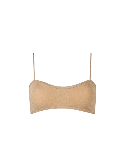 Woman lurex scooped bralette top swimsuit Laryn