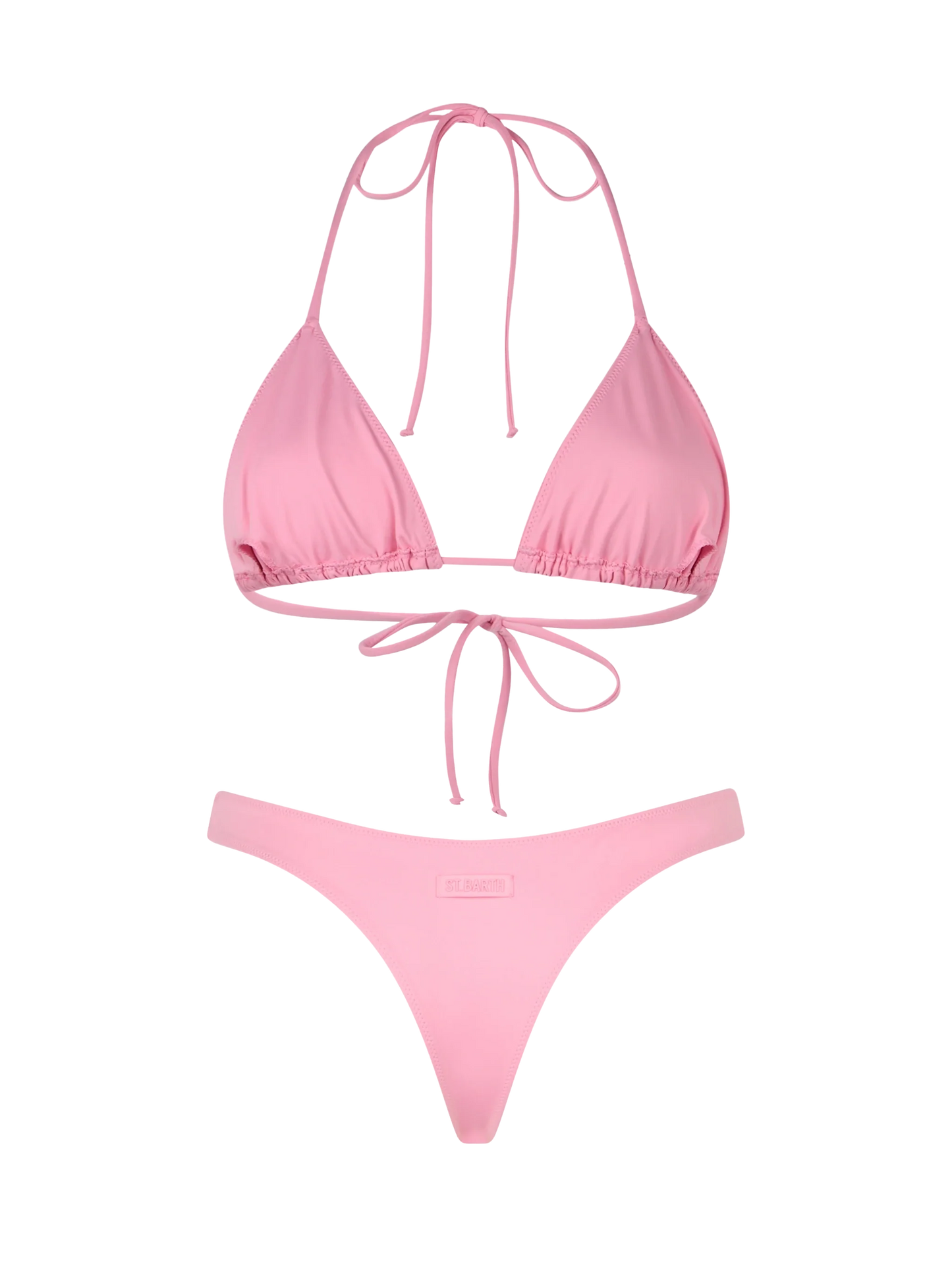 Woman pink classic triangle bikini Leah Naomi