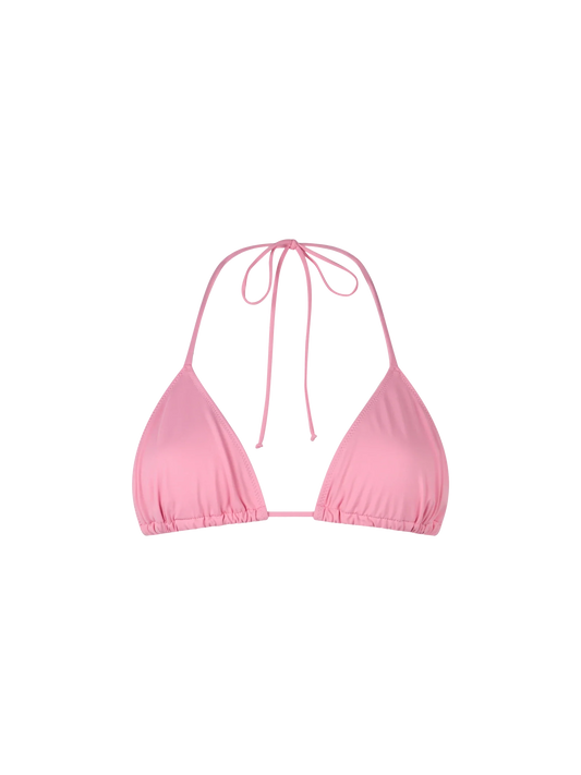 Woman pink triangle top swimsuit Leah