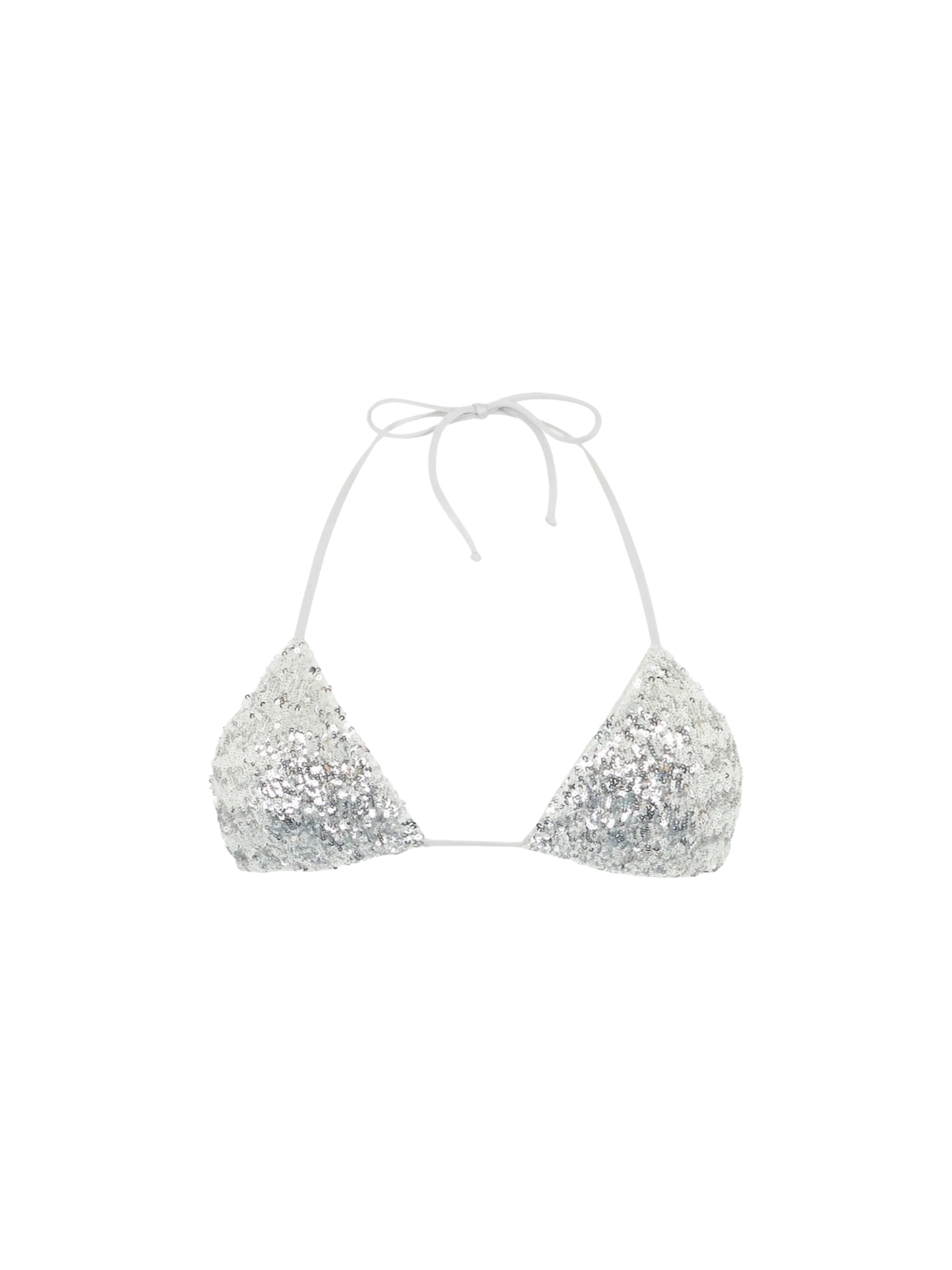 Woman silver sequins triangle top Leah