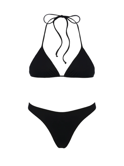 Woman black triangle bikini Leah Naomi
