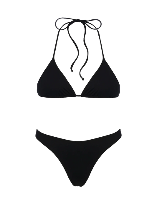 Woman black triangle bikini Leah Naomi