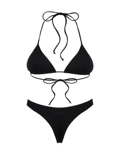 Woman black triangle bikini Leah Naomi