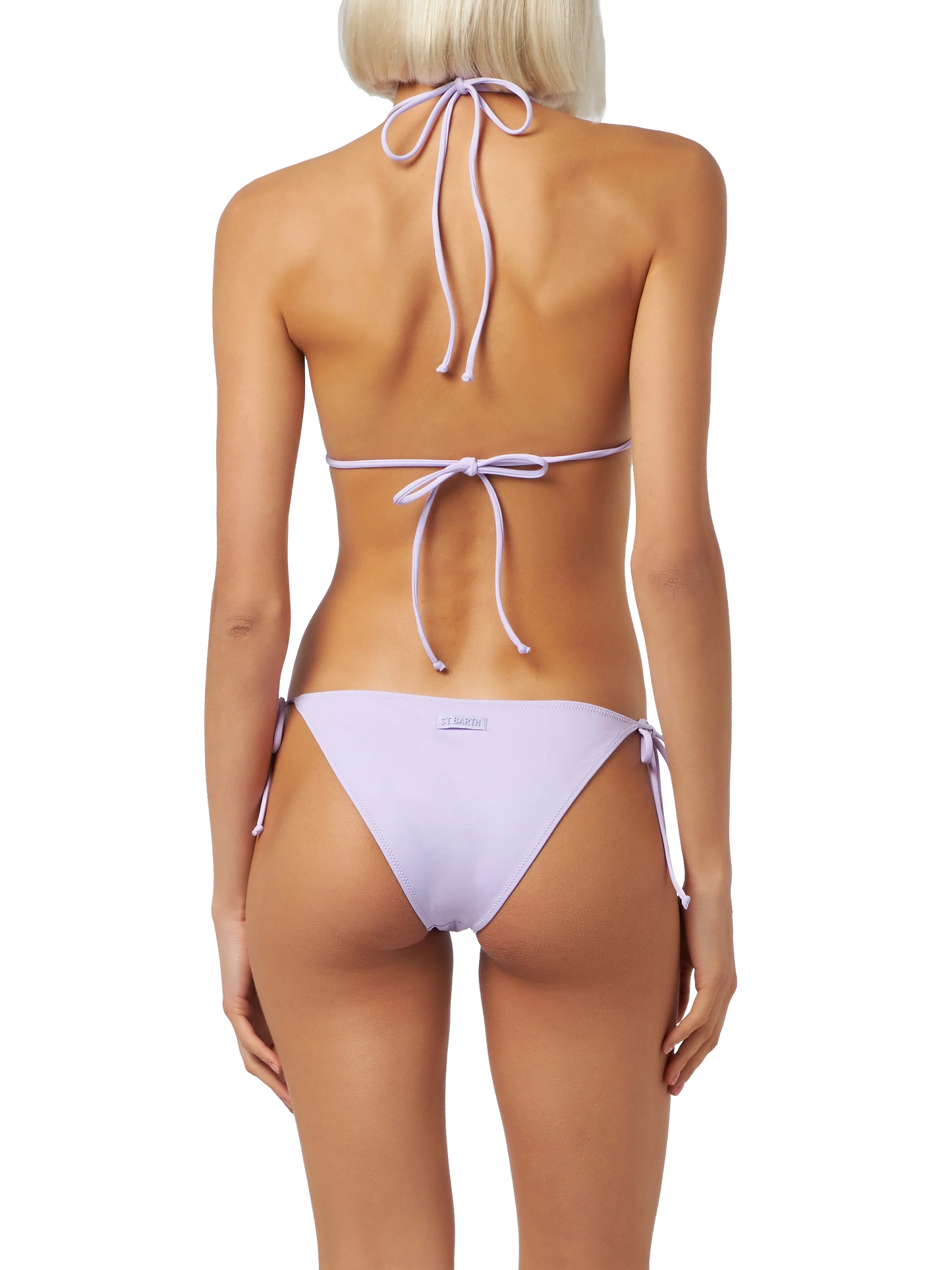 Woman lilac classic triangle bikini Leah Virgo