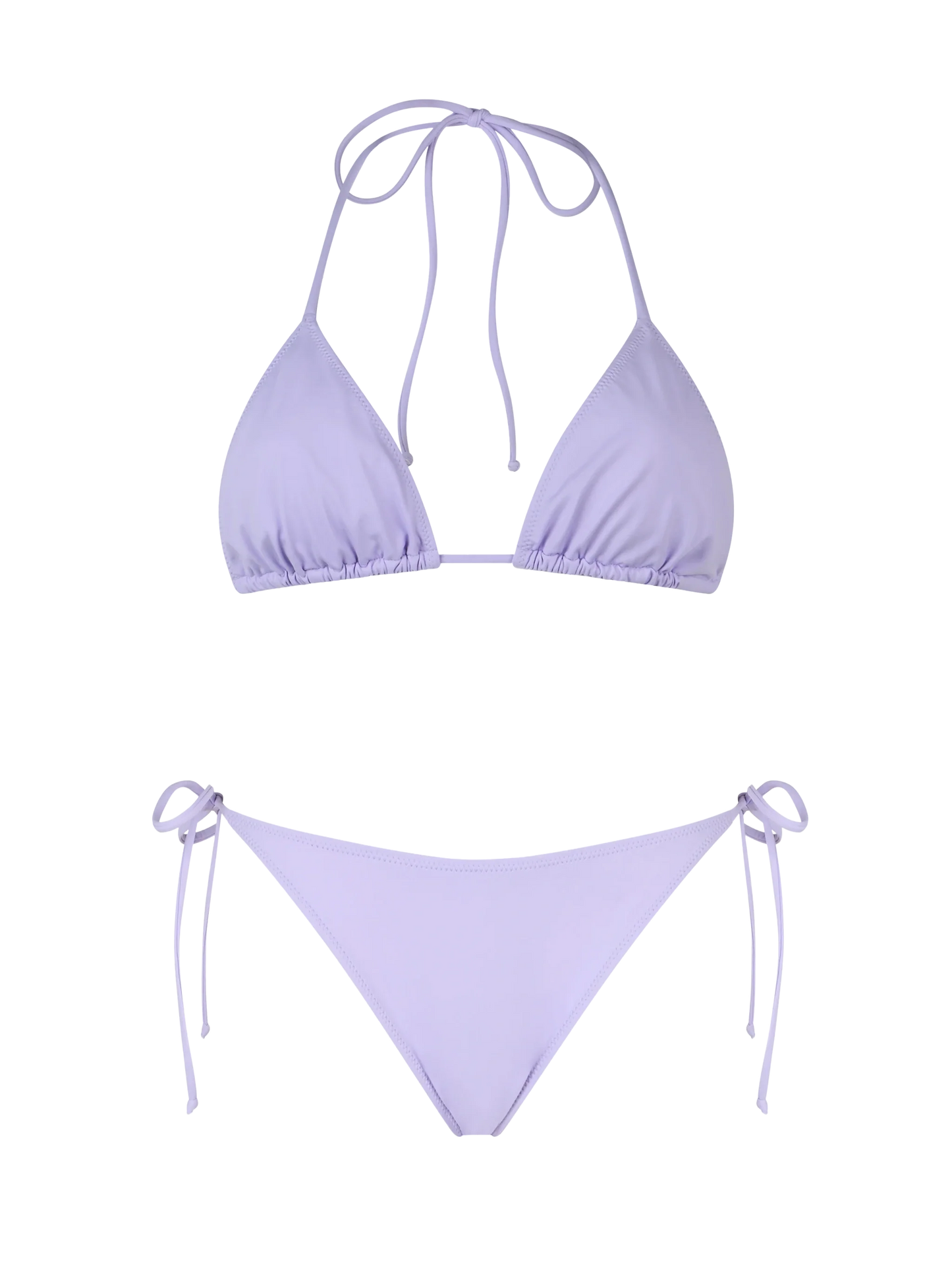 Woman lilac classic triangle bikini Leah Virgo