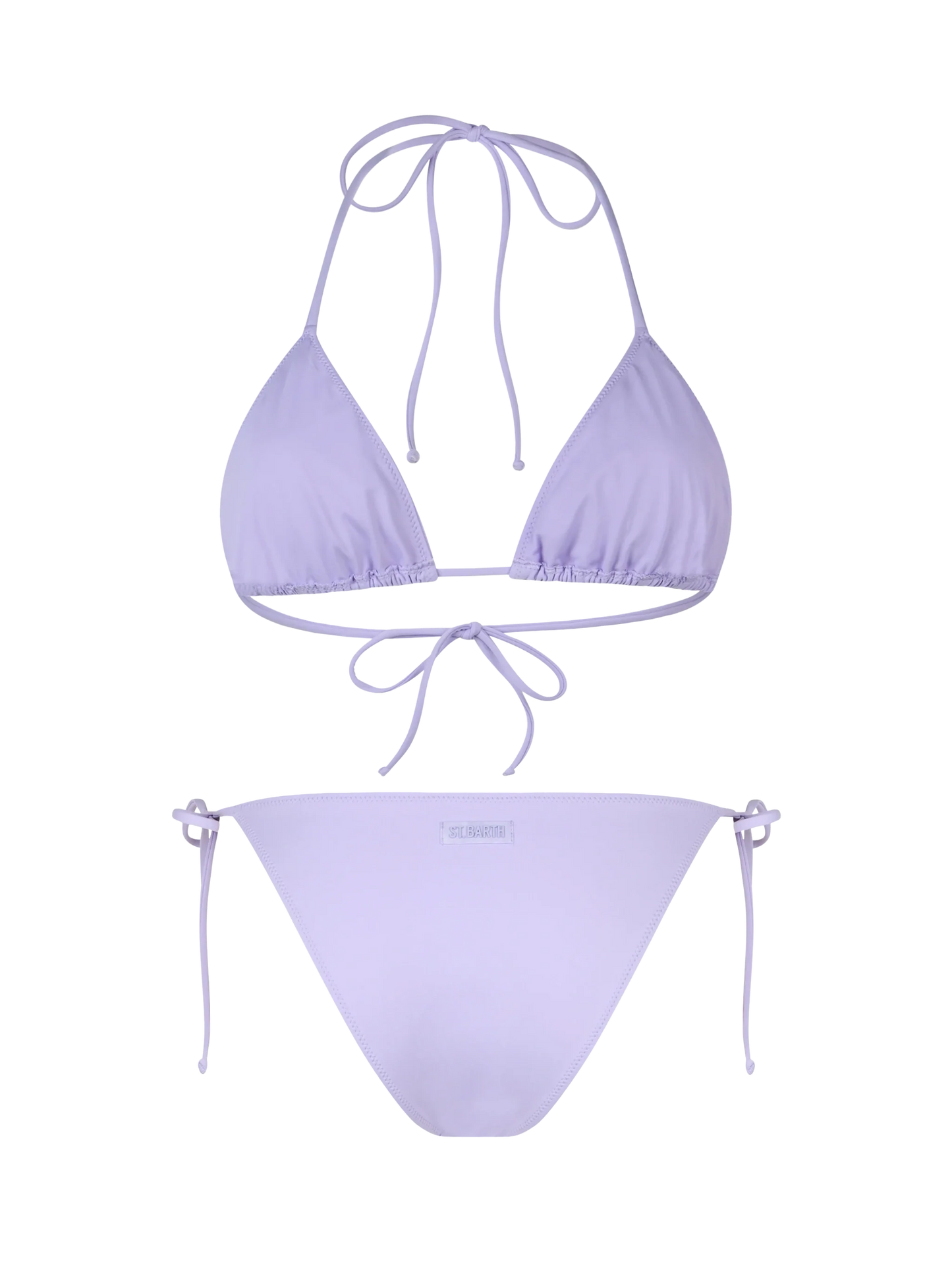 Woman lilac classic triangle bikini Leah Virgo