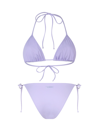 Woman lilac classic triangle bikini Leah Virgo