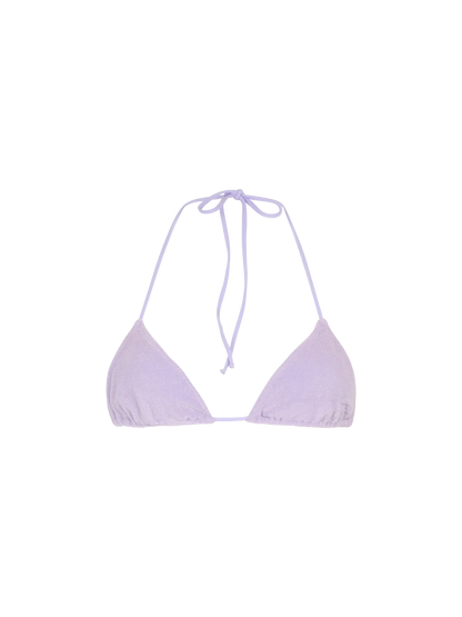 Woman lilac terry triangle top swimsuit Leah