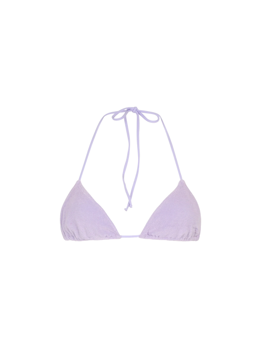 Woman lilac terry triangle top swimsuit Leah