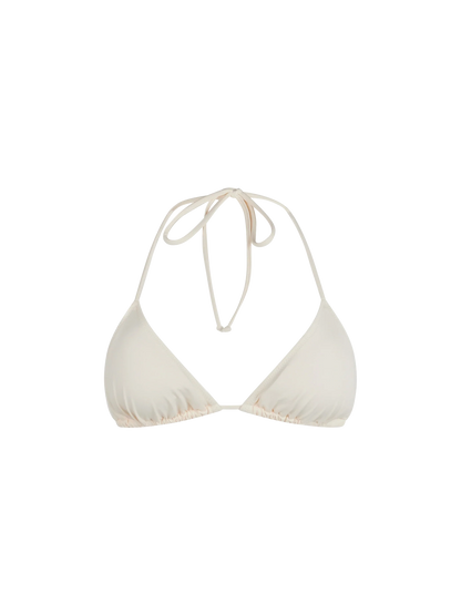 Woman cream triangle top swimsuit Leah