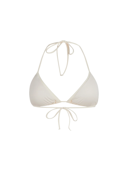 Woman cream triangle top swimsuit Leah