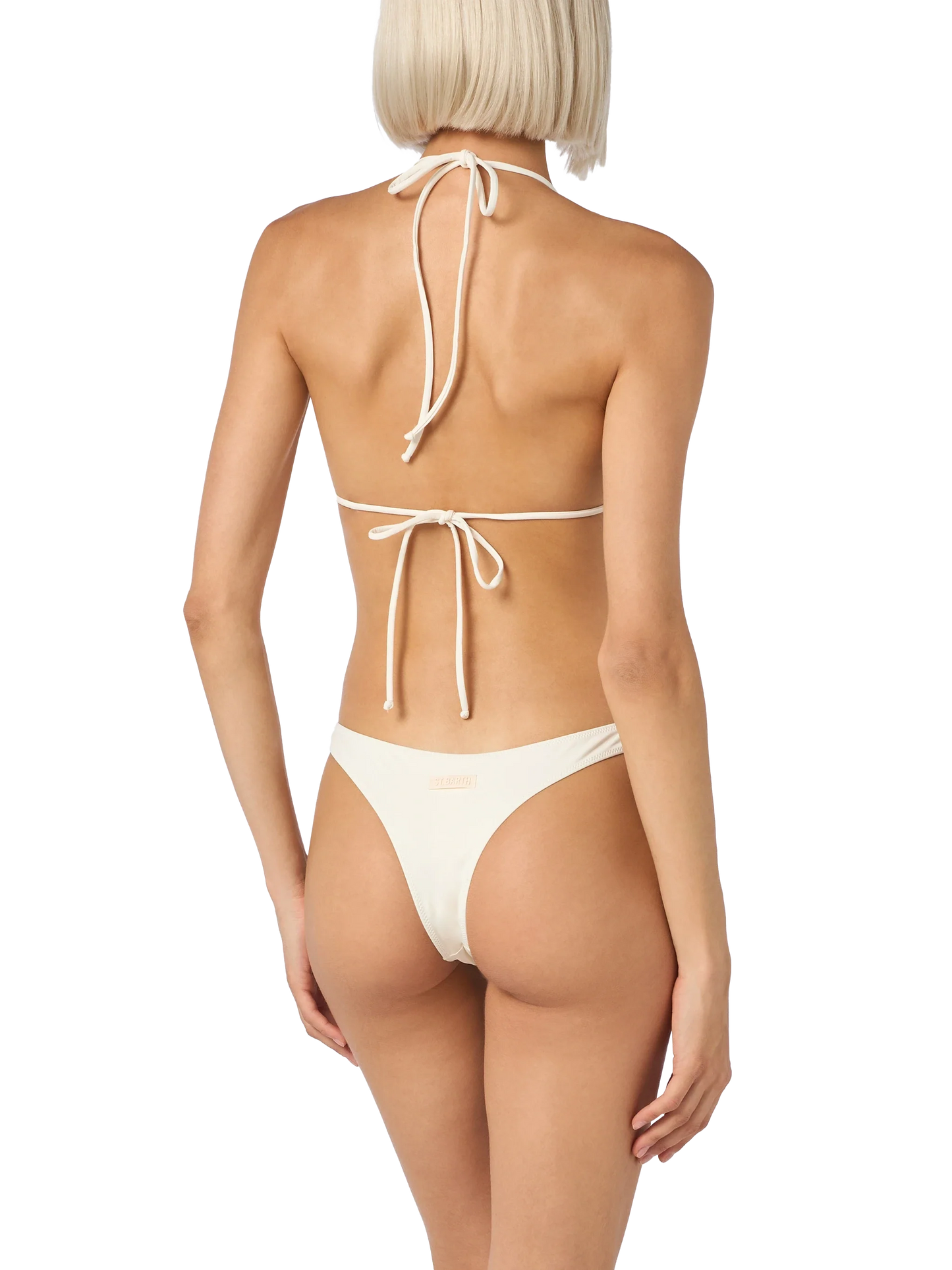 Woman cream triangle bikini Leah Naomi