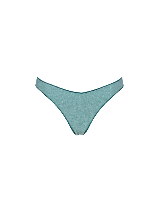 Woman water green lurex cheeky swim briefs Naomi