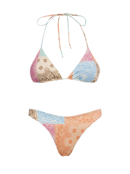 Woman bandanna triangle bikini Leah Naomi