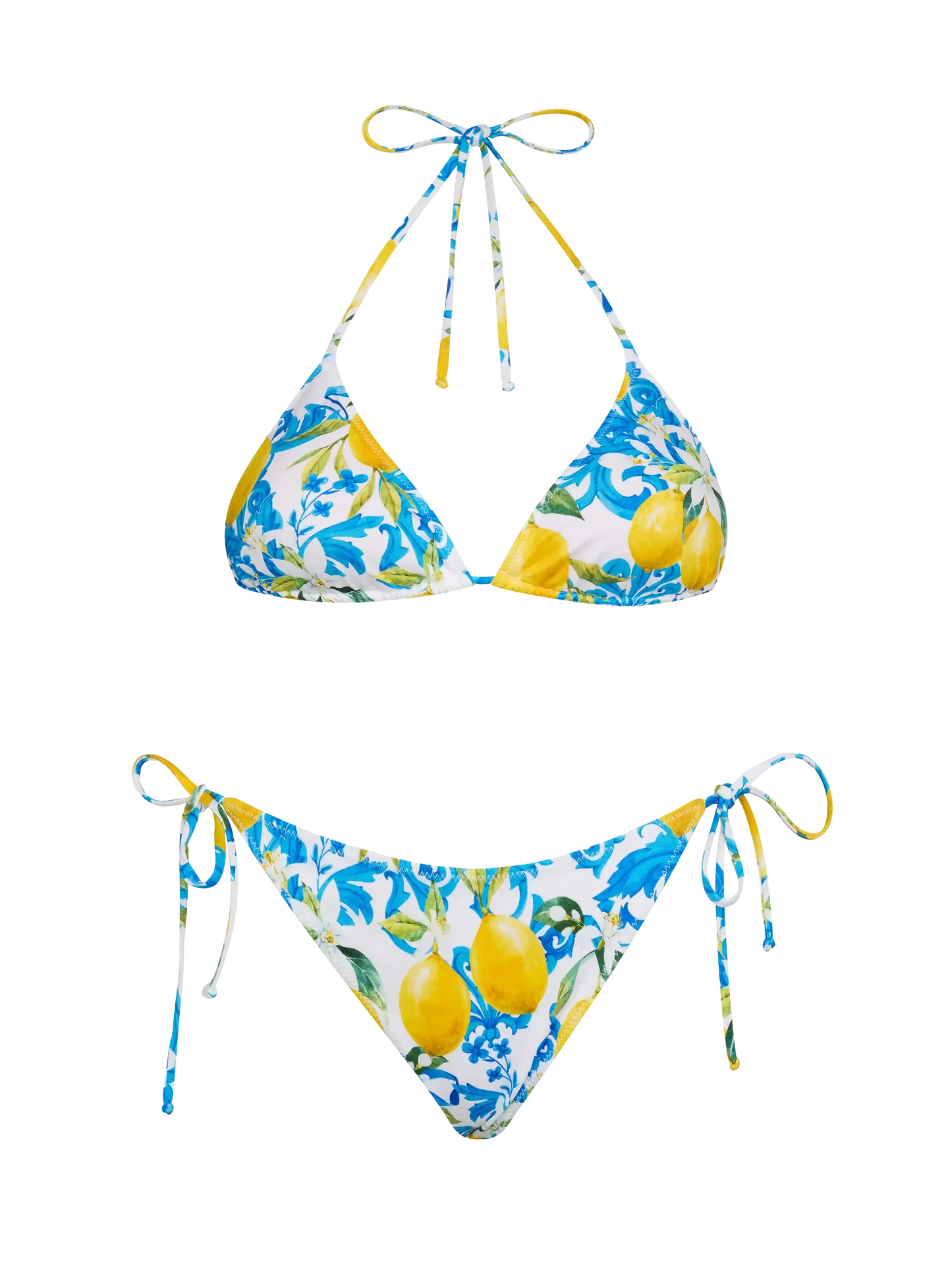 Triangle bikini Leah Virgo with majolica print