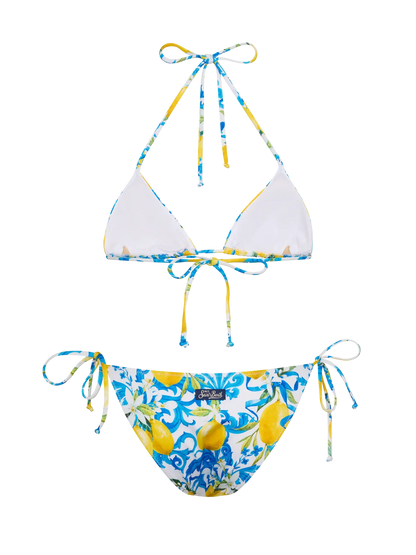 Triangle bikini Leah Virgo with majolica print