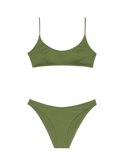 Military green classic bralette bikini Judy Lido