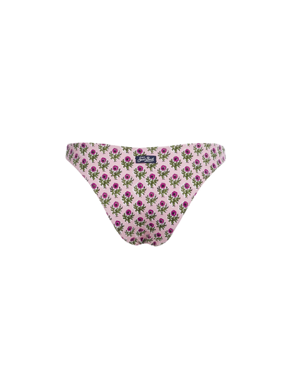 Woman pink flower classic swim briefs Lido