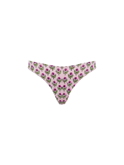 Woman pink flower classic swim briefs Lido