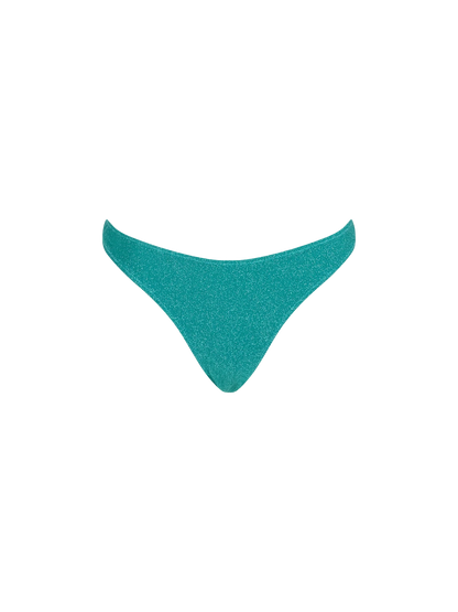 Woman teal lurex classic swim briefs Lido