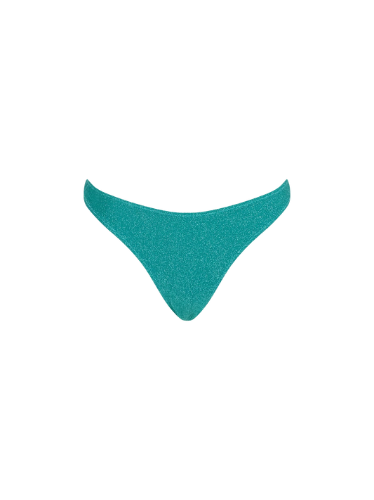 Woman teal lurex classic swim briefs Lido